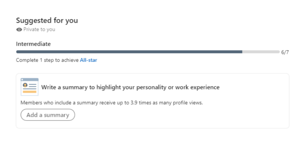 linkedin all star profile strength